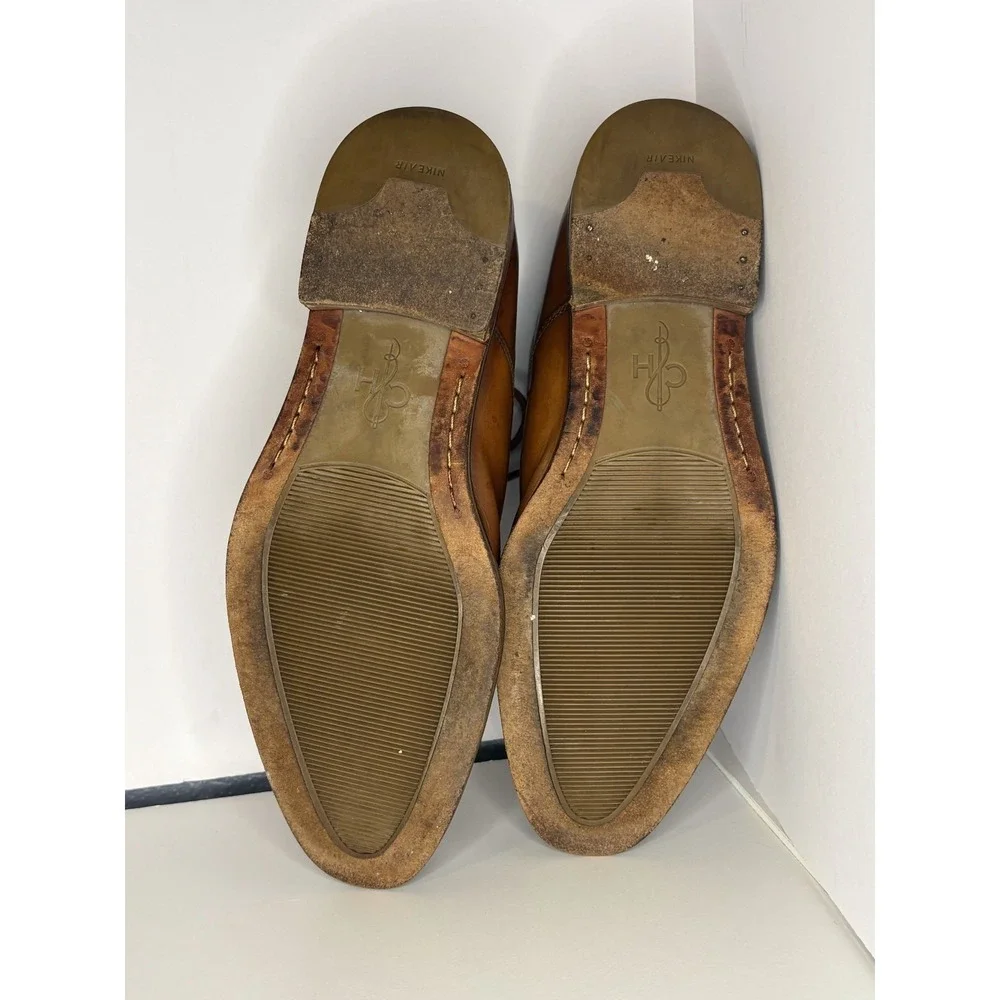 Cole Haan Nik Air Leather Oxford Lace-Up Shoes‎ Men's Size 10M Brown Plain-Toe